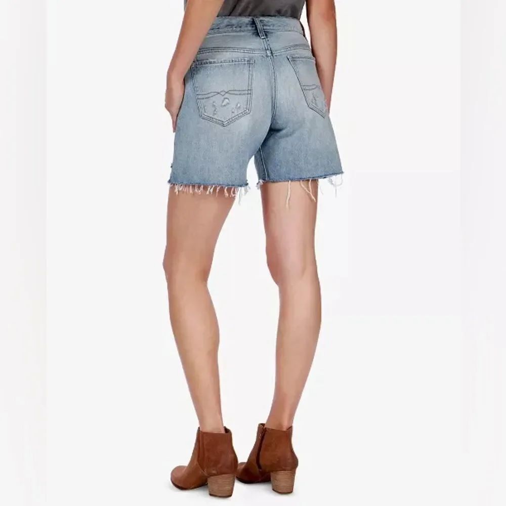 Lucky Brand Women's Light Wash Distressed Denim Boyfriend Jean Shorts Size 4/27